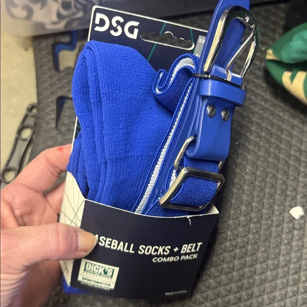 DSG Kids Baseball Socks and Belt Combo Pack - Royal Blue